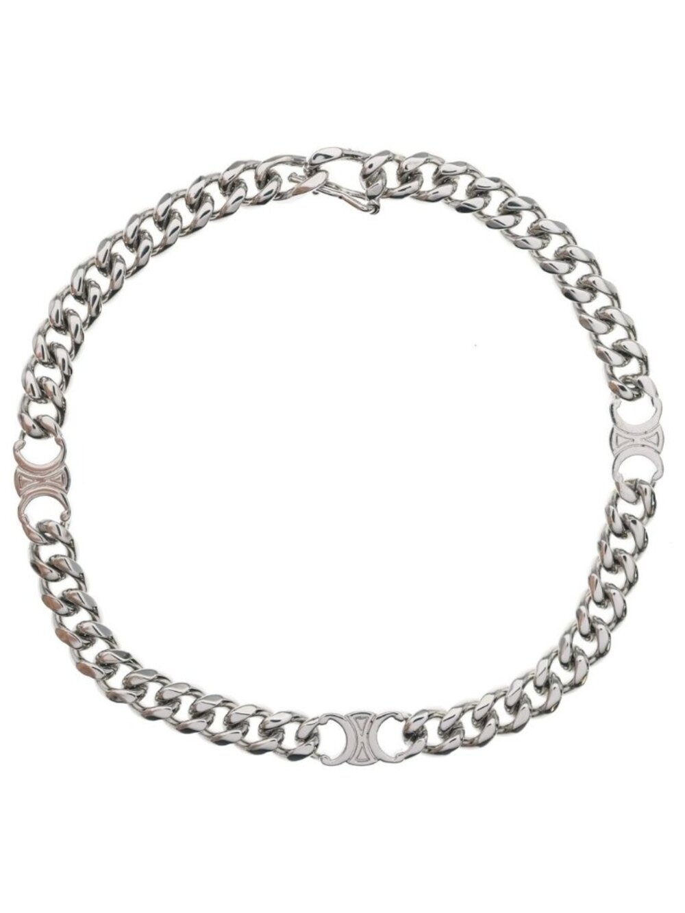 Celine Triomphe Logo Chain Bracelet Silver
